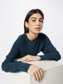 QS By S.Oliver Pulls Maille Fine Pull-over Femme Bleu -S.Oliver Boutique 041546ccf9bcd0dea659737c011d115f