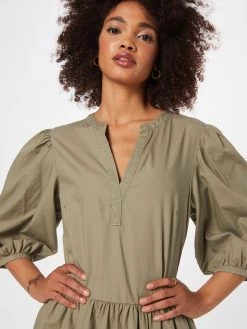 S.Oliver Robes Midi Robe Femme Kaki -S.Oliver Boutique 041ea01a0f5889467f70d5fcfa480be9