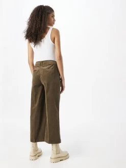 S.Oliver Pantalons En Velours Côtelé Wide Leg Pantalon Femme Olive -S.Oliver Boutique 0a189bf9a17ca69eb683c97b3a039155