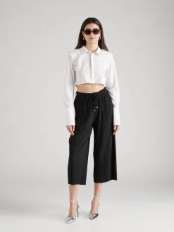 S.Oliver BLACK LABEL Pantalons En Toile Wide Leg Pantalon Femme Noir -S.Oliver Boutique 0c9ef910404b77c8b463529b89043217