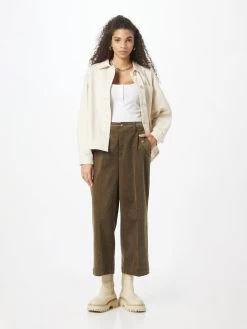 S.Oliver Pantalons En Velours Côtelé Wide Leg Pantalon Femme Olive -S.Oliver Boutique 0dfff3e6a7c2a4d2bb68db6f33875bee