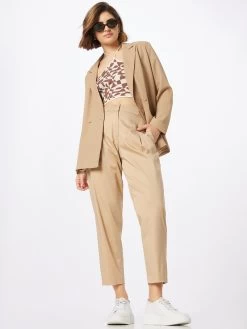 S.Oliver BLACK LABEL Pantalons à Pinces Effilé Pantalon à Pince Femme Beige Foncé -S.Oliver Boutique 16bb67c8a8a991f1fde9d60b04f30649