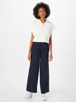 S.Oliver Pantalons à Pinces Wide Leg Pantalon à Pince Femme Bleu Marine -S.Oliver Boutique 17c3bb5c2f6e57167a77d52212100549