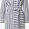 S.Oliver Robes Fluides Robe-chemise Femme Bleu Marine / Blanc