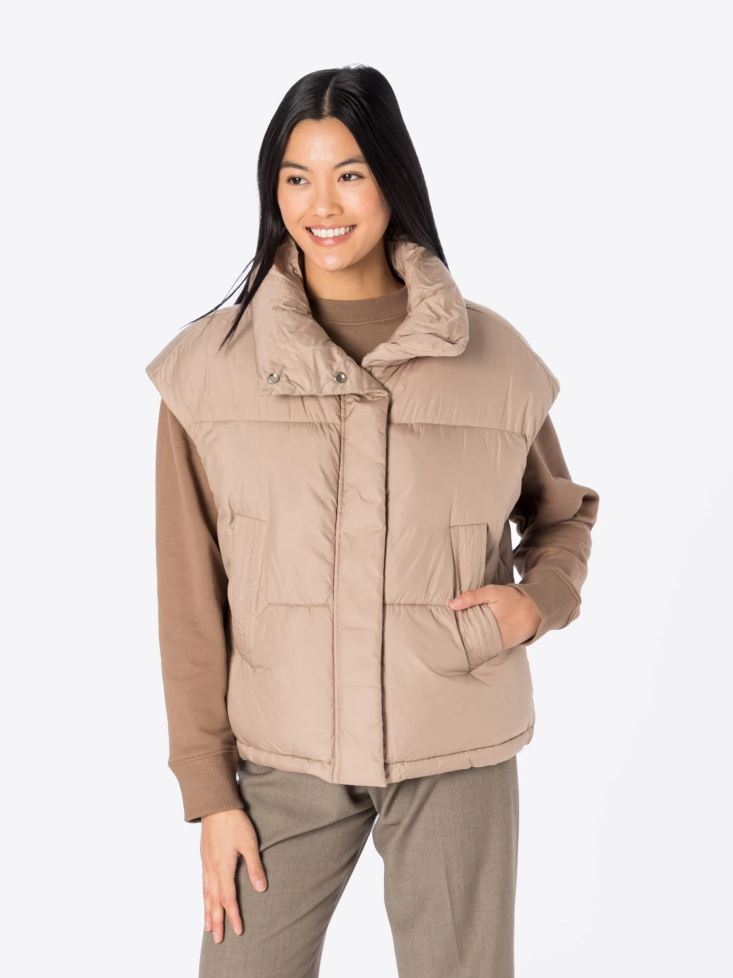S.Oliver Vestes Sans Manches Gilet Femme Camel 4 S.Oliver Vestes Sans Manches Gilet Femme Camel – Image 2