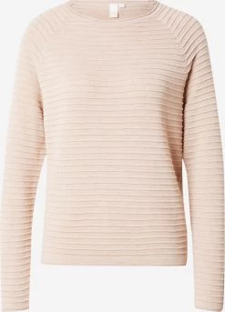 QS By S.Oliver Pulls Basiques Pull-over Femme Beige