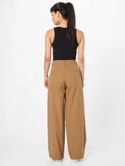 S.Oliver Pantalons à Pinces Wide Leg Pantalon à Pince Femme Marron -S.Oliver Boutique 2ab900fdb5c13244be18ecfc361442b0