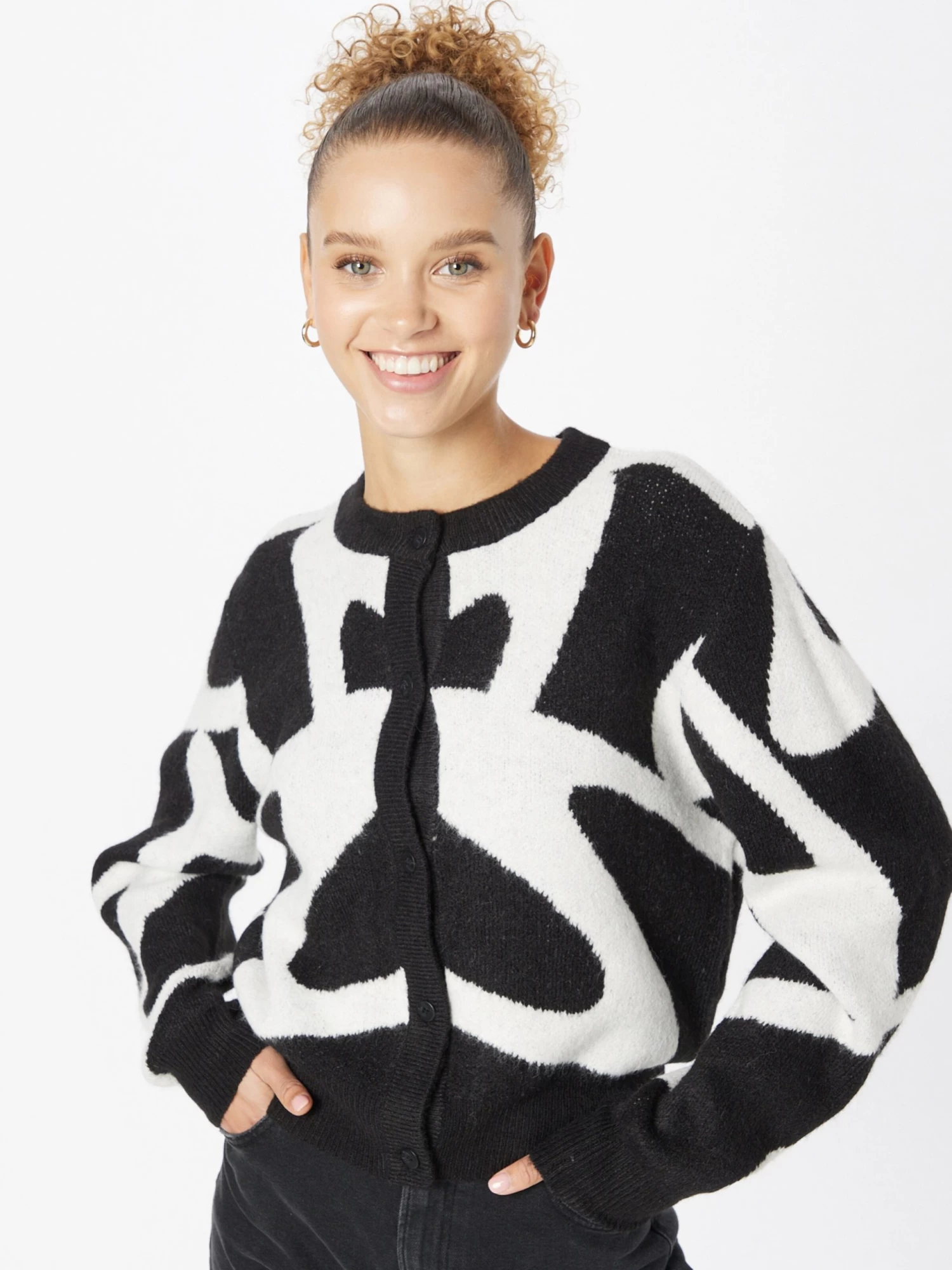 QS By S.Oliver Gilets Cardigan Femme Noir / Blanc 4 QS By S.Oliver Gilets Cardigan Femme Noir / Blanc – Image 2