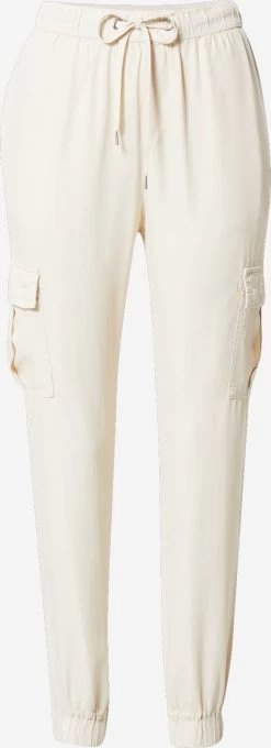 QS By S.Oliver Pantalons Cargo Effilé Pantalon Cargo Femme Crème