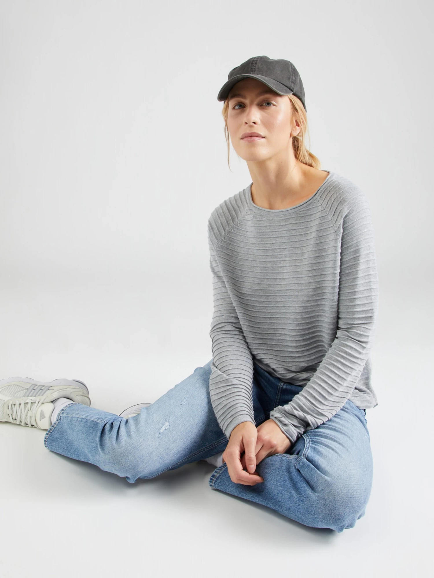 QS By S.Oliver Pulls Basiques Pull-over Femme Gris 6 QS By S.Oliver Pulls Basiques Pull-over Femme Gris – Image 4