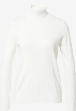 S.Oliver Pulls à Col Roulé Pull-over Femme Blanc Cassé