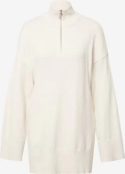QS By S.Oliver Pulls à Col Roulé Pull-over Femme Crème
