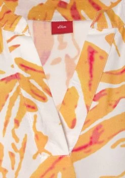 S.Oliver Robes Fluides Robe-chemise Femme Beige / Jaune -S.Oliver Boutique 70aeecad6cfa8343567fe727c0650bfc