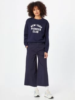 S.Oliver Pantalons En Toile Wide Leg Pantalon Femme Bleu Marine -S.Oliver Boutique 72bf23298411eda0bf93df2dea124f0c