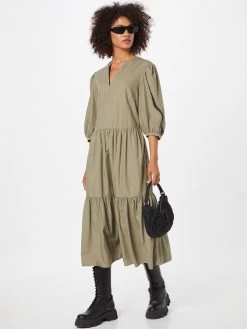 S.Oliver Robes Midi Robe Femme Kaki -S.Oliver Boutique 76a88aa7d12a90cb38e908c62aeff483