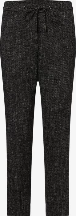 S.Oliver BLACK LABEL Pantalons En Toile Regular Pantalon Rita Femme Noir Chiné