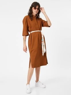 S.Oliver BLACK LABEL Robes Fluides Robe-chemise Femme Marron 10 S.Oliver BLACK LABEL Robes Fluides Robe-chemise Femme Marron -S.Oliver Boutique 84eff37c2fa21cd8fe67ddcde3f6e22e