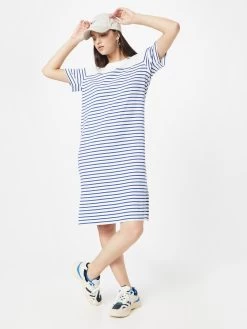 S.Oliver Robes En Jersey Robe Femme Bleu Roi / Blanc Cassé -S.Oliver Boutique 8977a861db0edc3f5f676d6c994de1cc