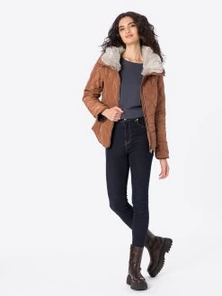 QS By S.Oliver Vestes De Mi-saison Veste Mi-saison Femme Marron -S.Oliver Boutique 8e1e636ca5770f2f452757a1b7030fed