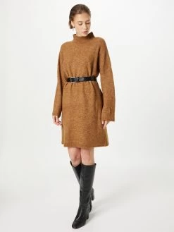 S.Oliver BLACK LABEL Robes Robes En Maille Femme Marron -S.Oliver Boutique 93c7f0bc4d8ec472fac2a78fc55425e3