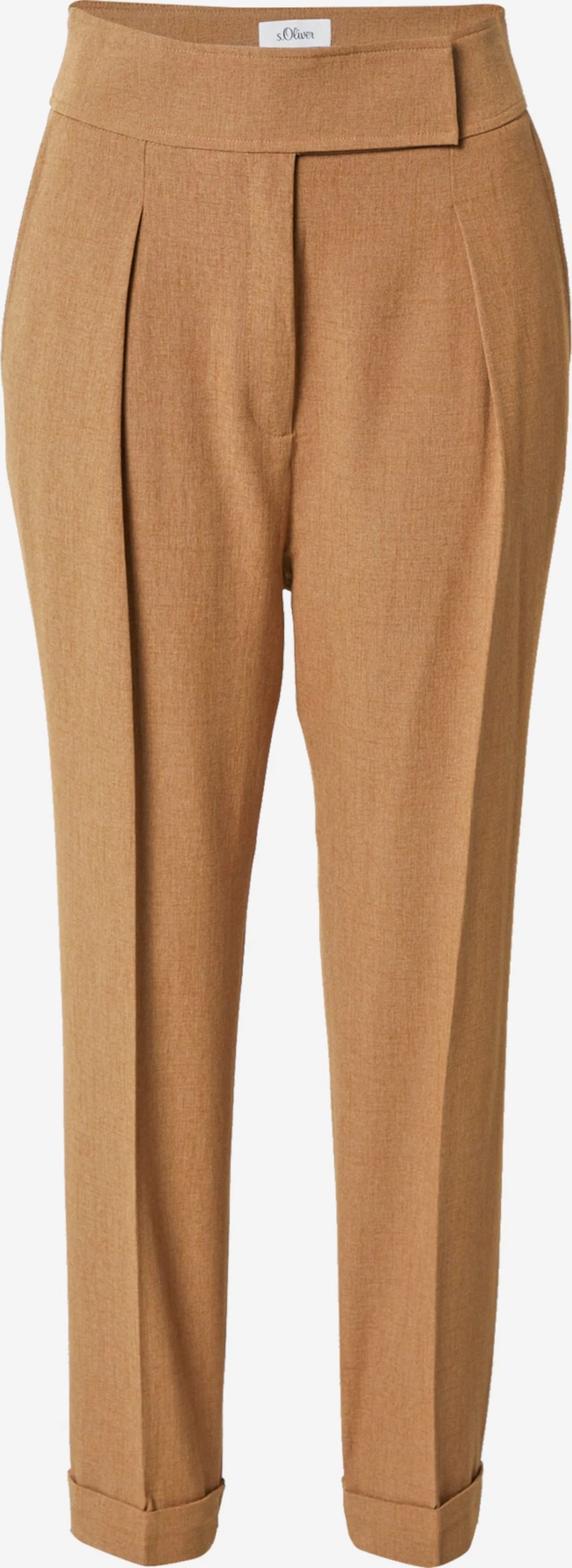 S.Oliver BLACK LABEL Pantalons Regular Pantalon à Plis Femme Marron Chiné 3 S.Oliver BLACK LABEL Pantalons Regular Pantalon à Plis Femme Marron Chiné