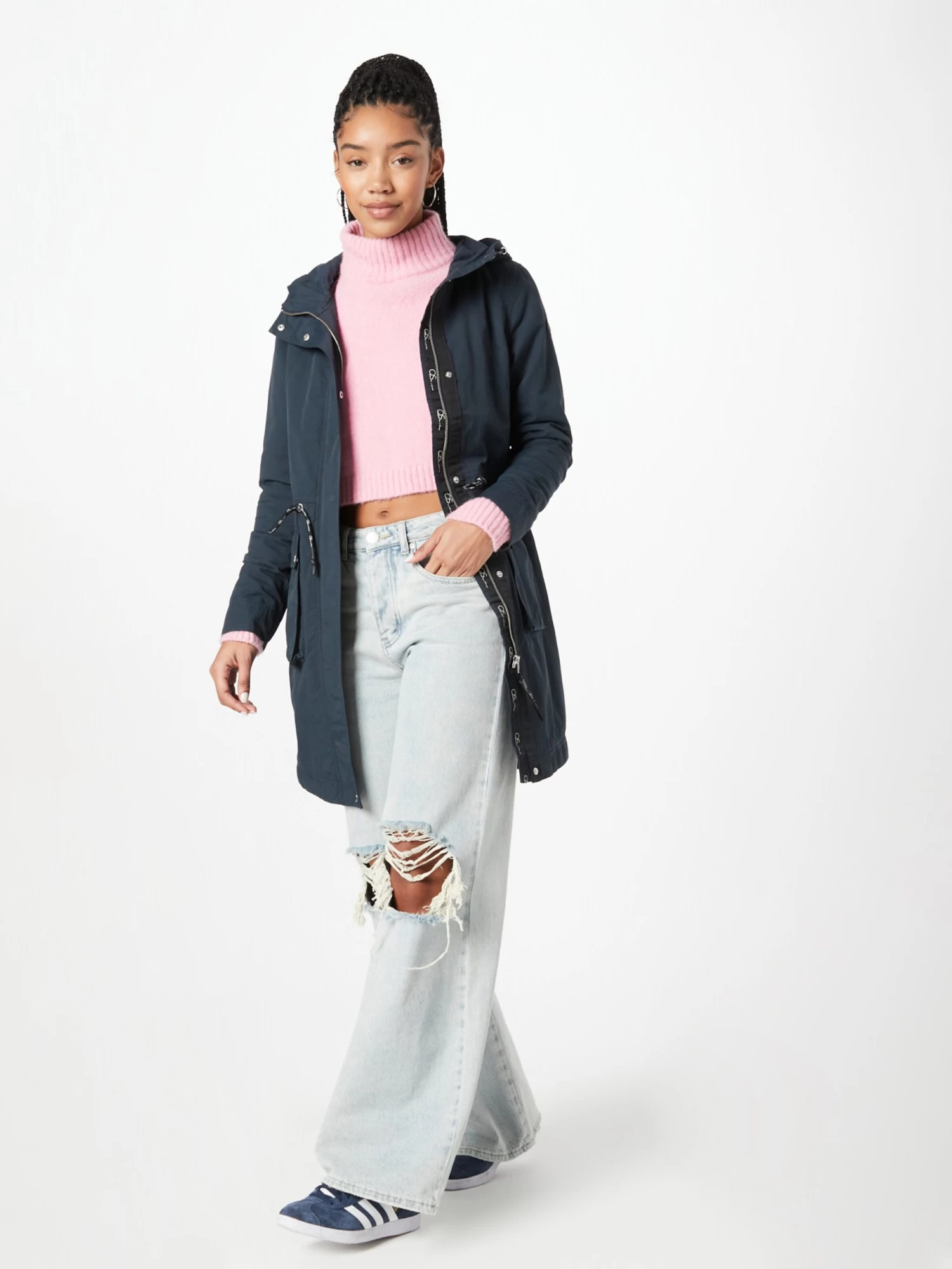 QS By S.Oliver Parkas Parka Mi-saison Femme Bleu Nuit 6 QS By S.Oliver Parkas Parka Mi-saison Femme Bleu Nuit – Image 4