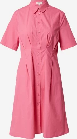 S.Oliver Robes Fluides Robe-chemise Femme Rose Clair