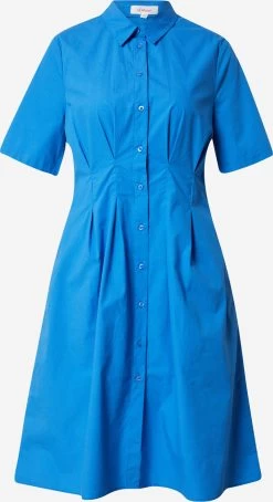 S.Oliver Robes Fluides Robe-chemise Femme Bleu Cobalt