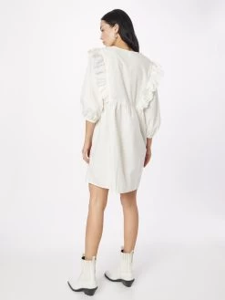 QS By S.Oliver Robes Fluides Robe-chemise Femme Blanc -S.Oliver Boutique b5d130bf1b2d87ea24fb7cd29151a0ae