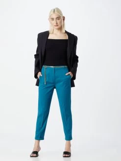 S.Oliver BLACK LABEL Pantalons Regular Pantalon à Plis Femme Bleu -S.Oliver Boutique c5eabd5f02abd8ca8e30fdc06456e33d