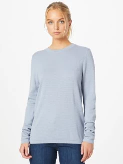 QS By S.Oliver Pulls Basiques Pull-over Femme Bleu Clair -S.Oliver Boutique c861e5268334865a7936b3ff29f8d870