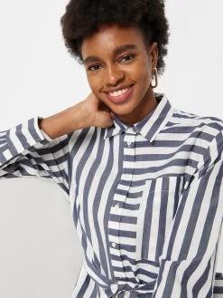 S.Oliver Robes Fluides Robe-chemise Femme Bleu Marine / Blanc -S.Oliver Boutique cac1680f1feaa8da1cecc155c0bd18f2