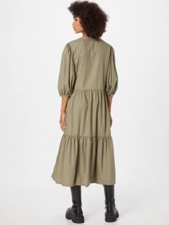 S.Oliver Robes Midi Robe Femme Kaki -S.Oliver Boutique dbe97b7939ccf358360396ef715cad96