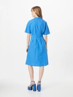 S.Oliver Robes Fluides Robe-chemise Femme Bleu Cobalt -S.Oliver Boutique eac244a89d41de27cd2896b6f0bc7f3e