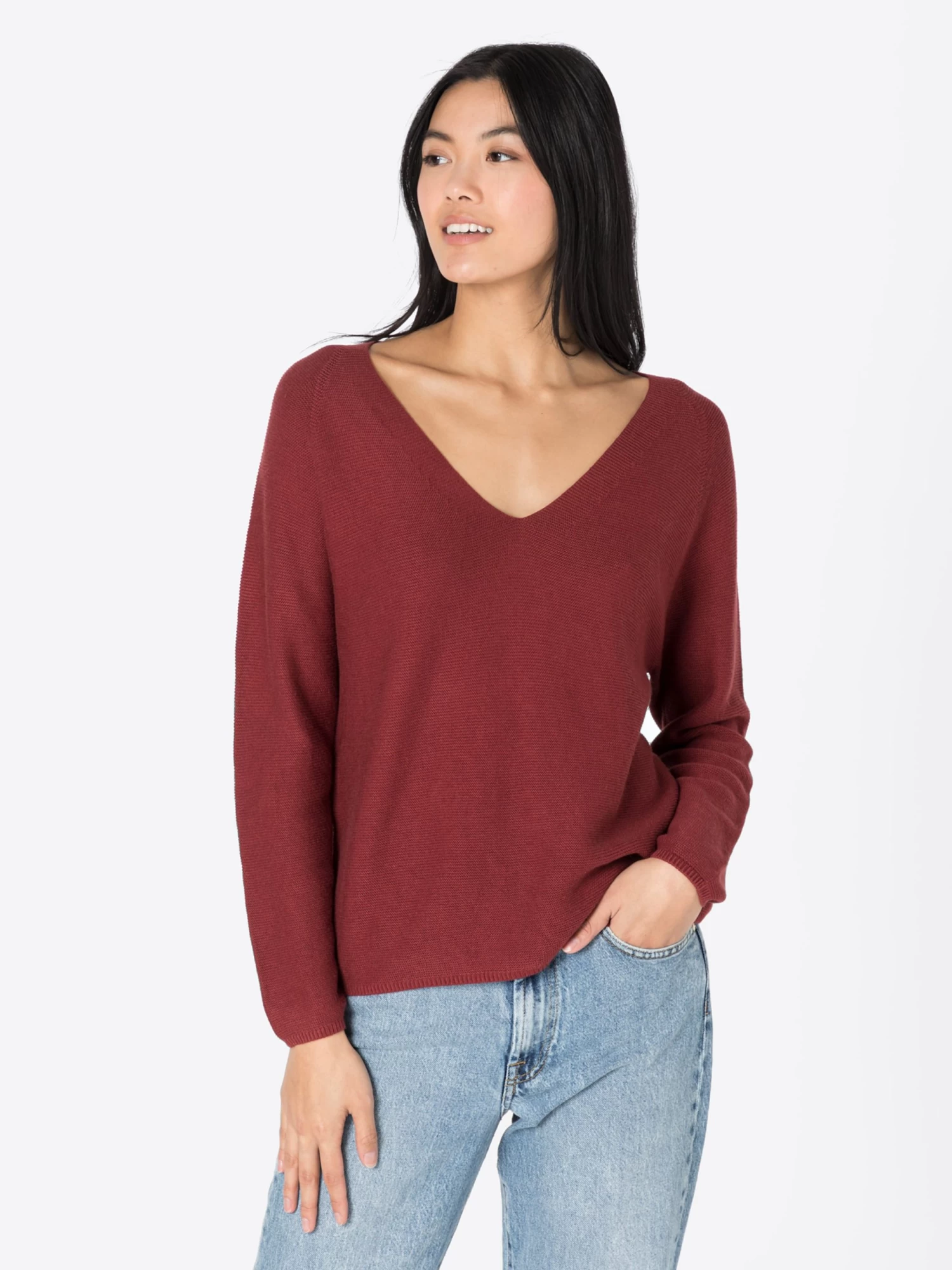 S.Oliver Pulls Basiques Pull-over Femme Rouge Foncé 4 S.Oliver Pulls Basiques Pull-over Femme Rouge Foncé – Image 2