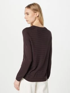 QS By S.Oliver Pulls Maille Fine Pull-over Femme Brun Foncé -S.Oliver Boutique f4e9fac5438cb841b338a0b08f237638
