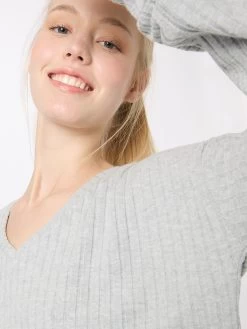 QS By S.Oliver Pulls Maille Fine Pull-over Femme Gris Clair -S.Oliver Boutique f885257b0ebc20c0958b40cb1cdbff45