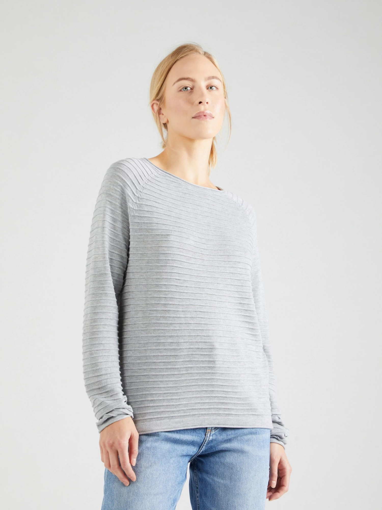 QS By S.Oliver Pulls Basiques Pull-over Femme Gris 4 QS By S.Oliver Pulls Basiques Pull-over Femme Gris – Image 2